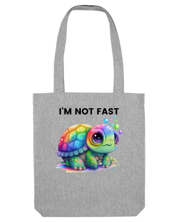 Broasca testoasa pictata in acuarela cu mesajul I'm not fast Heather Grey
