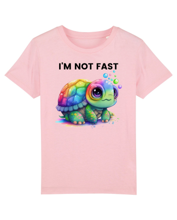 Broasca testoasa pictata in acuarela cu mesajul I'm not fast Cotton Pink