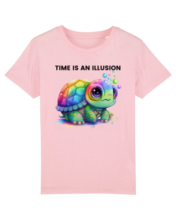 Broasca testoasa pictata in acuarela cu mesajul  Time is an Illusion Cotton Pink