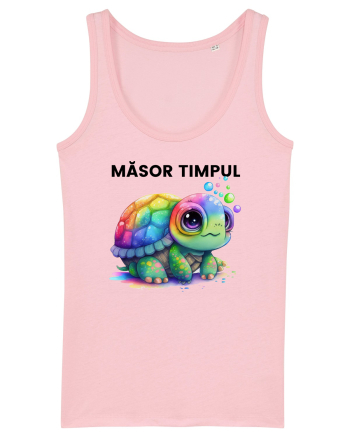 Broasca testoasa pictata in acuarela cu mesajul  Masor Timpul Cotton Pink