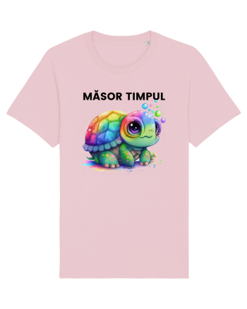 Broasca testoasa pictata in acuarela cu mesajul  Masor Timpul Cotton Pink