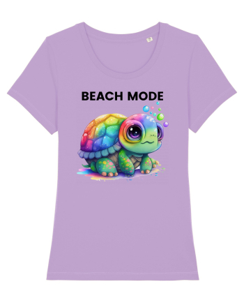 Broasca testoasa pictata in acuarela cu mesajul  Beach Mode Lavender Dawn