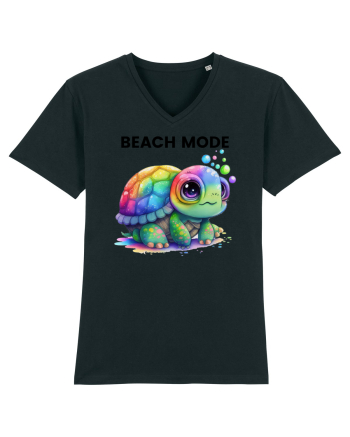 Broasca testoasa pictata in acuarela cu mesajul  Beach Mode Black