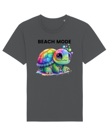 Broasca testoasa pictata in acuarela cu mesajul  Beach Mode Anthracite
