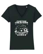 Custom Motorcycle Tricou mânecă scurtă guler V Damă Evoker