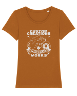 Custom Motorcycle Tricou mânecă scurtă guler larg fitted Damă Expresser