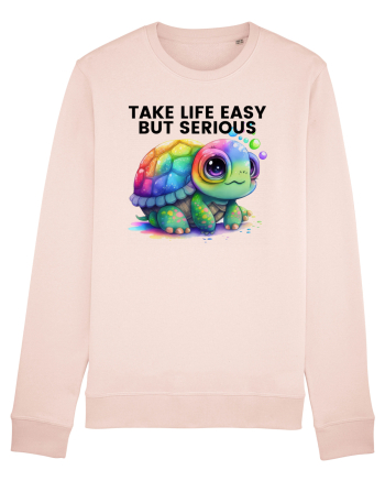 Broasca testoasa pictata in acuarela cu mesajul Take Life Easy but Serious Candy Pink