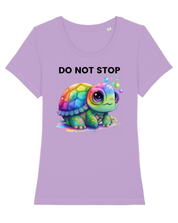 Broasca testoasa pictata in acuarela cu mesajul Do Not Stop Lavender Dawn