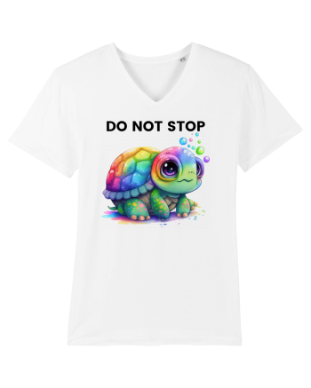 Broasca testoasa pictata in acuarela cu mesajul Do Not Stop White