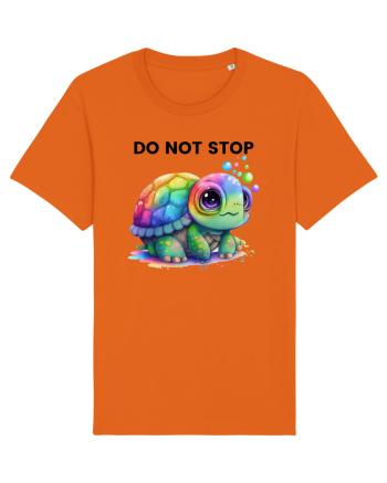Broasca testoasa pictata in acuarela cu mesajul Do Not Stop Bright Orange