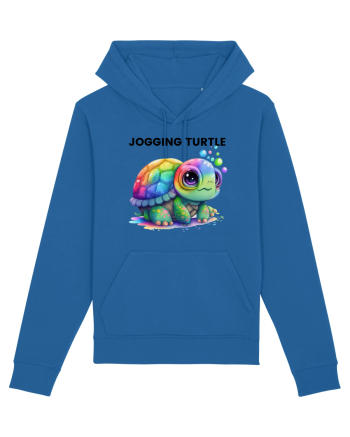 Broasca testoasa pictata in acuarela cu mesajul Jogging Turtle Royal Blue