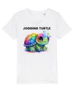 Broasca testoasa pictata in acuarela cu mesajul Jogging Turtle Tricou mânecă scurtă  Copii Mini Creator