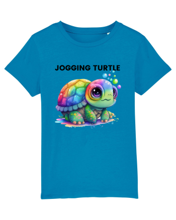 Broasca testoasa pictata in acuarela cu mesajul Jogging Turtle Azur