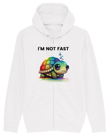 Broasca testoasa pictata in acuarela cu mesajul I'm not fast White