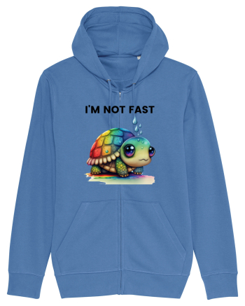 Broasca testoasa pictata in acuarela cu mesajul I'm not fast Bright Blue