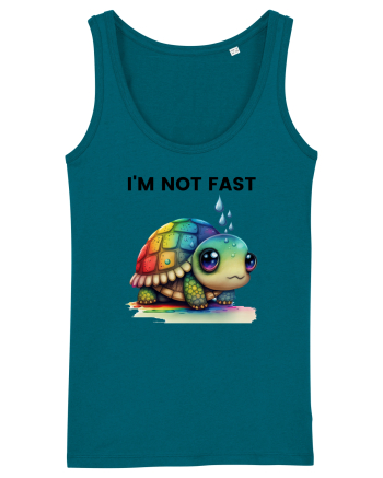 Broasca testoasa pictata in acuarela cu mesajul I'm not fast Ocean Depth