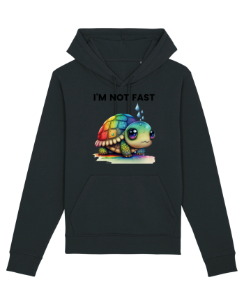 Broasca testoasa pictata in acuarela cu mesajul I'm not fast Black
