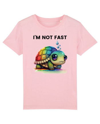 Broasca testoasa pictata in acuarela cu mesajul I'm not fast Cotton Pink