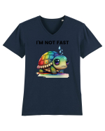Broasca testoasa pictata in acuarela cu mesajul I'm not fast Tricou mânecă scurtă guler V Bărbat Presenter