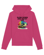 Broasca testoasa pictata in acuarela cu mesajul  Slow Down and Enjoy Life Hanorac Unisex Drummer
