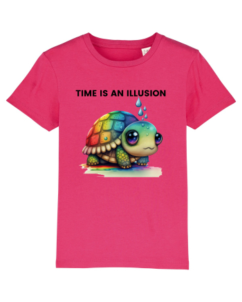 Broasca testoasa pictata in acuarela cu mesajul  Time is an Illusion Raspberry