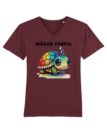 Broasca testoasa pictata in acuarela cu mesajul  Masor Timpul Burgundy