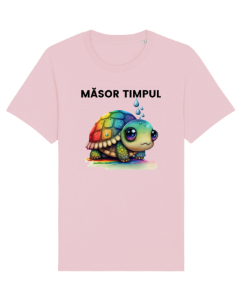 Broasca testoasa pictata in acuarela cu mesajul  Masor Timpul Cotton Pink