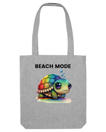 Broasca testoasa pictata in acuarela cu mesajul  Beach Mode Heather Grey
