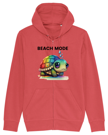 Broasca testoasa pictata in acuarela cu mesajul  Beach Mode Carmine Red