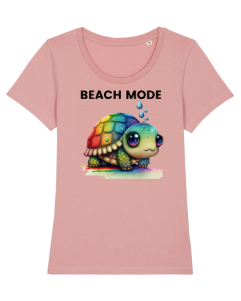 Broasca testoasa pictata in acuarela cu mesajul  Beach Mode Canyon Pink