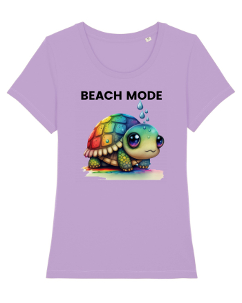 Broasca testoasa pictata in acuarela cu mesajul  Beach Mode Lavender Dawn