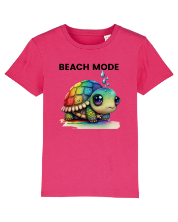 Broasca testoasa pictata in acuarela cu mesajul  Beach Mode Raspberry