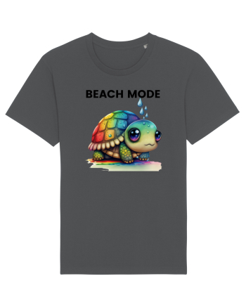 Broasca testoasa pictata in acuarela cu mesajul  Beach Mode Anthracite
