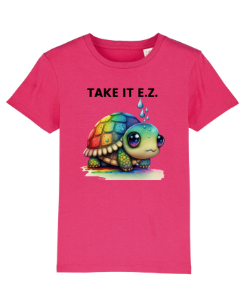 Broasca testoasa pictata in acuarela cu mesajul  Take it E.Z. Raspberry