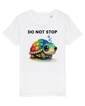 Broasca testoasa pictata in acuarela cu mesajul Do Not Stop White