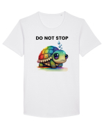 Broasca testoasa pictata in acuarela cu mesajul Do Not Stop Tricou mânecă scurtă guler larg Bărbat Skater