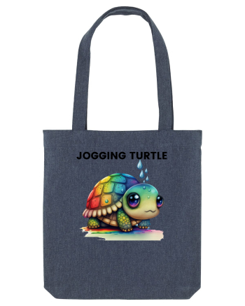 Broasca testoasa pictata in acuarela cu mesajul Jogging Turtle Midnight Blue