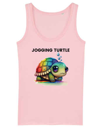Broasca testoasa pictata in acuarela cu mesajul Jogging Turtle Cotton Pink