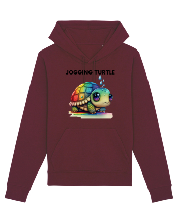 Broasca testoasa pictata in acuarela cu mesajul Jogging Turtle Burgundy