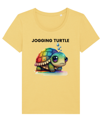 Broasca testoasa pictata in acuarela cu mesajul Jogging Turtle Jojoba