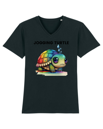 Broasca testoasa pictata in acuarela cu mesajul Jogging Turtle Black