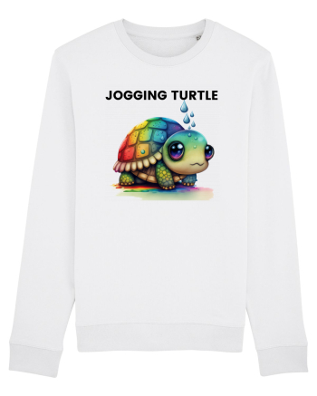 Broasca testoasa pictata in acuarela cu mesajul Jogging Turtle White