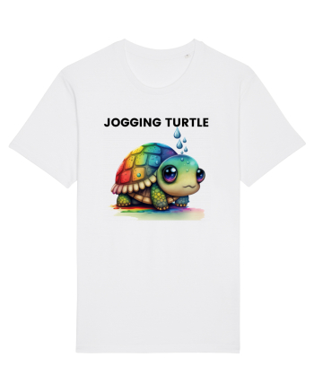 Broasca testoasa pictata in acuarela cu mesajul Jogging Turtle White