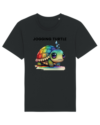 Broasca testoasa pictata in acuarela cu mesajul Jogging Turtle Black