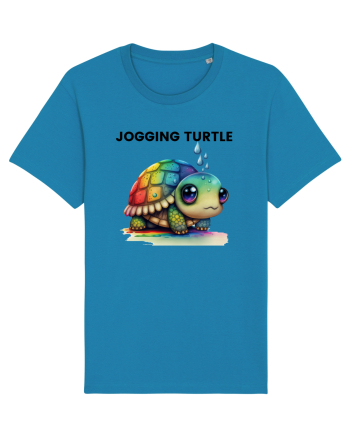 Broasca testoasa pictata in acuarela cu mesajul Jogging Turtle Azur