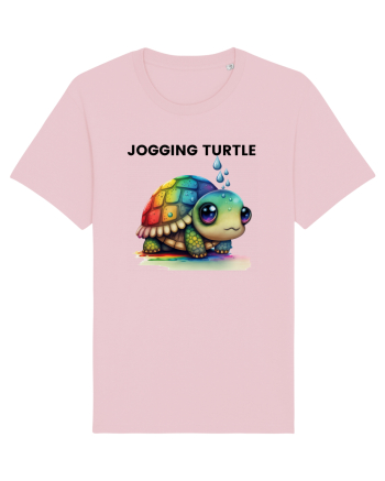 Broasca testoasa pictata in acuarela cu mesajul Jogging Turtle Cotton Pink