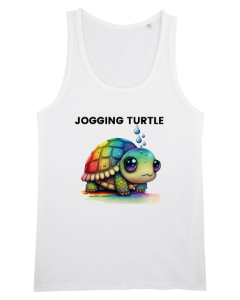 Broasca testoasa pictata in acuarela cu mesajul Jogging Turtle White