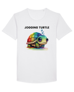 Broasca testoasa pictata in acuarela cu mesajul Jogging Turtle Tricou mânecă scurtă guler larg Bărbat Skater