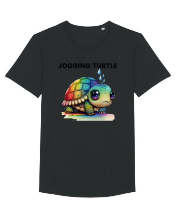 Broasca testoasa pictata in acuarela cu mesajul Jogging Turtle Black