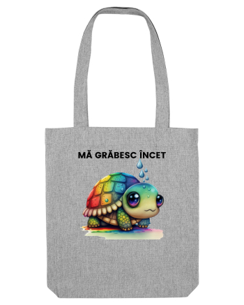 Broasca testoasa pictata in acuarela cu mesajul Ma grabesc Incet Heather Grey
